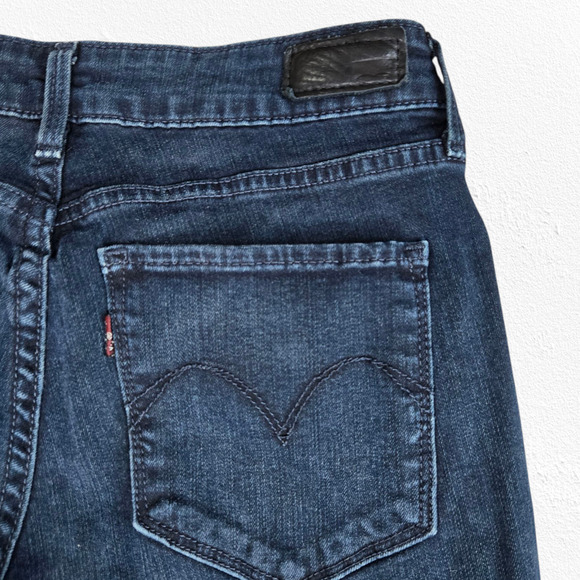 Levi's Dark Indigo Blue Bold Curve Modern Rise Skinny Bootcut Jeans Size 29 - Picture 8 of 9